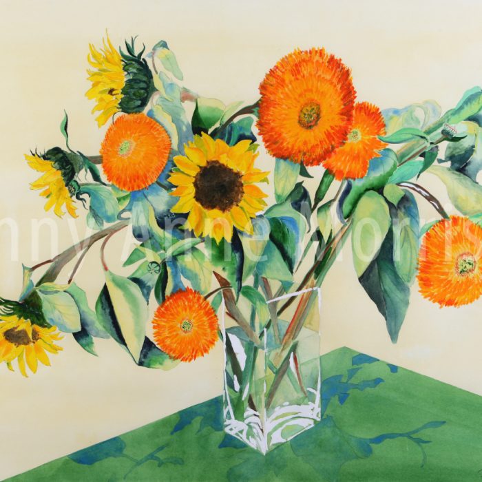 Sunflowers and Marigolds