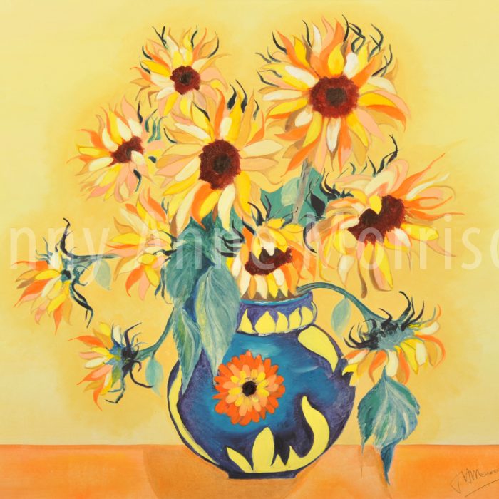 Sunflowers in a Floral Vase